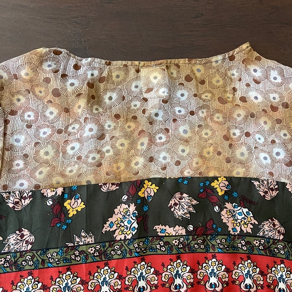 TINY by Anthropologie Women's Boho Floral Chiffon Mini Dress Sz Small - Picture 6 of 11